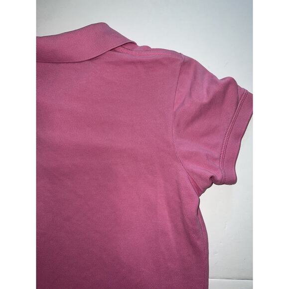 Lilly Pulitzer Polo Shirt Women’s Size Small Pink Short Sleeve Cotton Shrunken - Picture 12 of 13